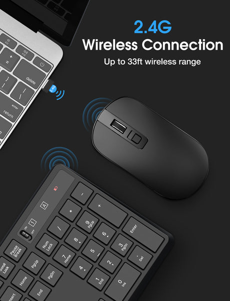 Wireless Keyboard and Mouse Combo Black