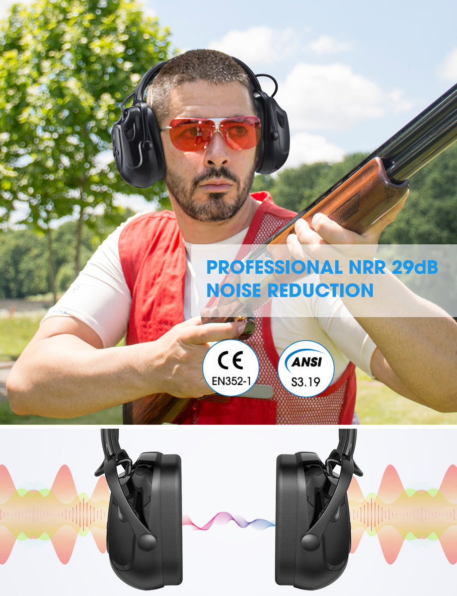 Mpow hp102a bluetooth noise sales reduction safety ear muffs