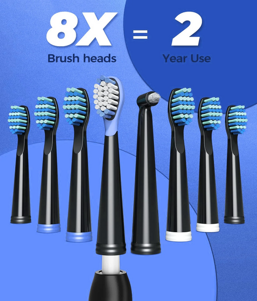 Homitt Sonic Electric Toothbrushes for Adults and Kids, Rechargeable Electric Toothbrushes, 40000 VPM Deep Clean, 5 Modes, One Charge for 30 Days, 8 Brush Heads, Sonic Power Toothbrush