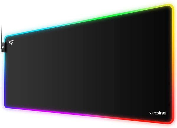 VictSing [30% Larger] RGB Gaming Mouse Pad with 12 Lighting Modes-US07