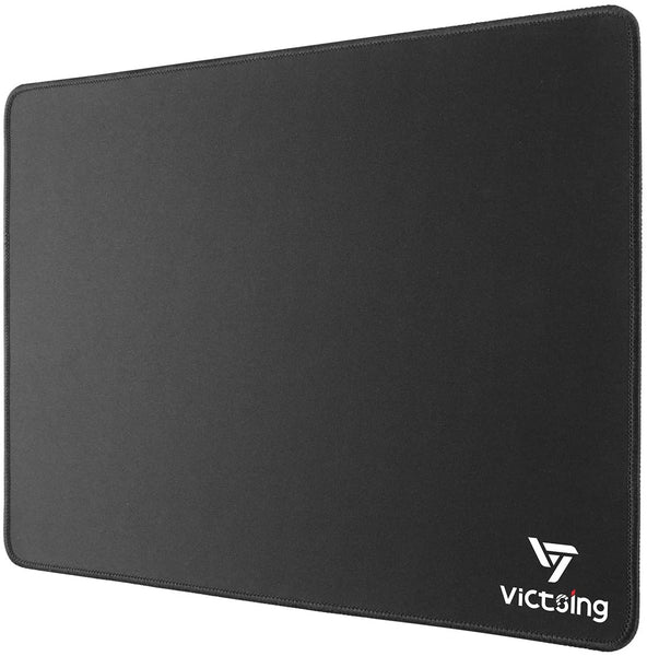 VictSing Big Mouse Pad with Double Stitched Edge, 【Upgraded Version】14.6×11.8 inches ,Black-US07