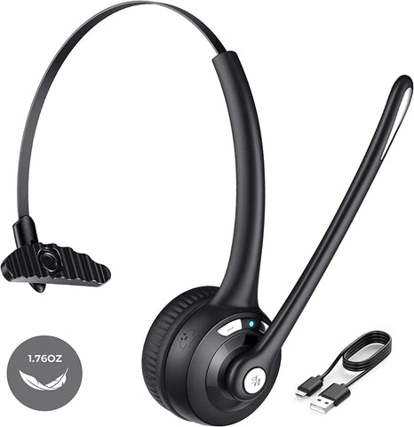 FrapCekre Bluetooth Headset with Microphone, 1.76oz Light Trucker 330° Rotating Mic