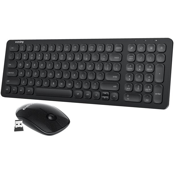 Victsing Compact Wireless Keyboard and Mouse Combo