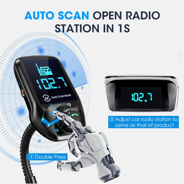 VicTsing Auto Scan Unused Station Bluetooth FM Transmitter