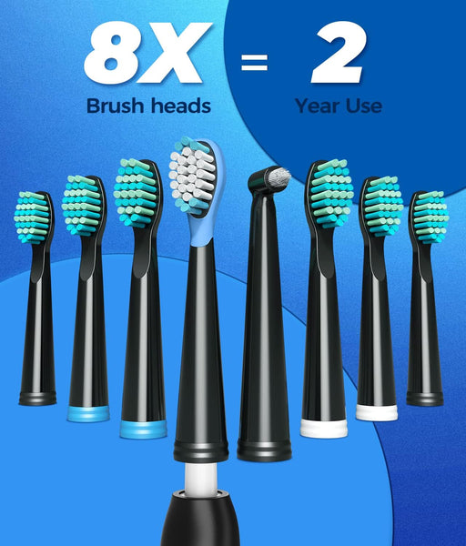 Sonic Toothbrushes with 8 Brush Heads 40000 VPM 5 Modes