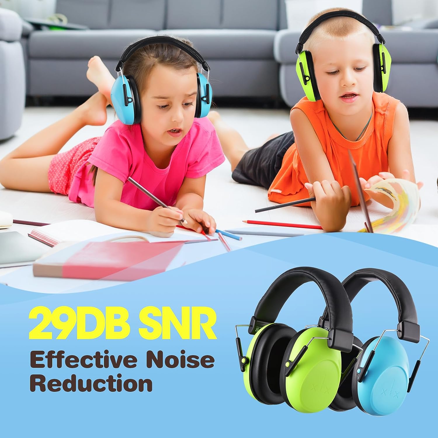 Mpow SNR 29dB Noise Cancelling Headphones for Kids,  Ear Muffs *2