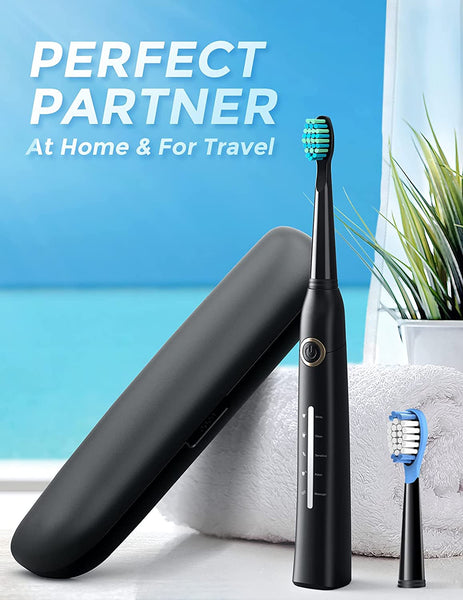 Sonic Electric Toothbrush  h with 8 Brush Heads, Travel Case, 40000 VPM Deep Clean 5 Modes