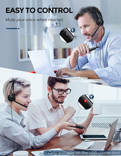 Mpow BH459A Single-sided 2.5mm & USB Headset with Microphone