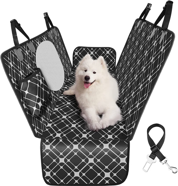 Dog Car Seat Cover for Back Seat, Multifunctional Dog Seat Cover for SUV, Car Pet Seat Cover, 100% Scratchproof&Waterproof Dog Hammock for Car, Car Seat Protector for Dogs with Mesh Window