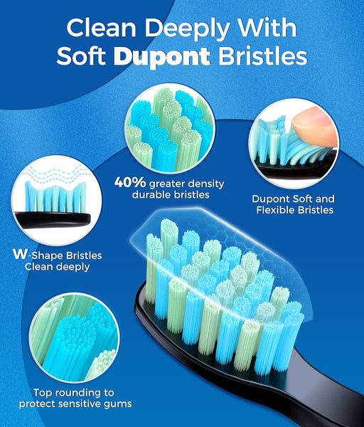 Sonic Toothbrushes with 8 Brush Heads 40000 VPM 5 Modes