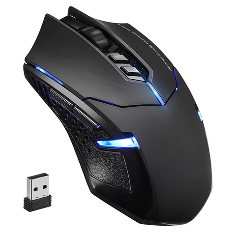 PC066 Backlit Wireless Gaming Mouse, Silent, Ergonomic, Black