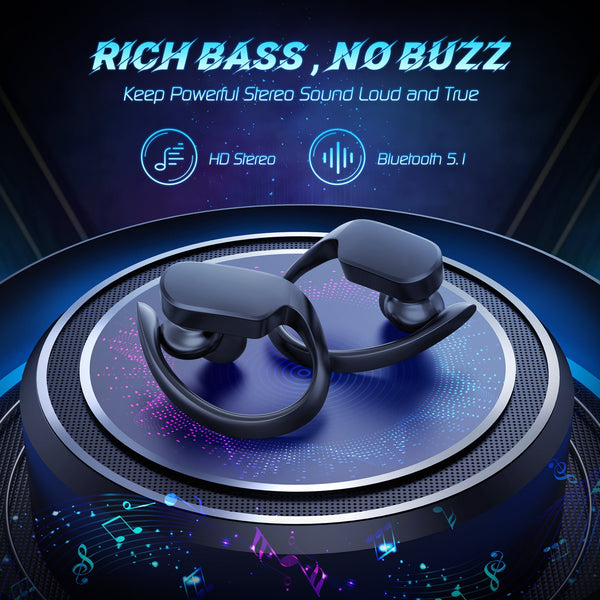 Wireless Earbuds Sport, R1 Bluetooth 5.1 Earphones Earhook