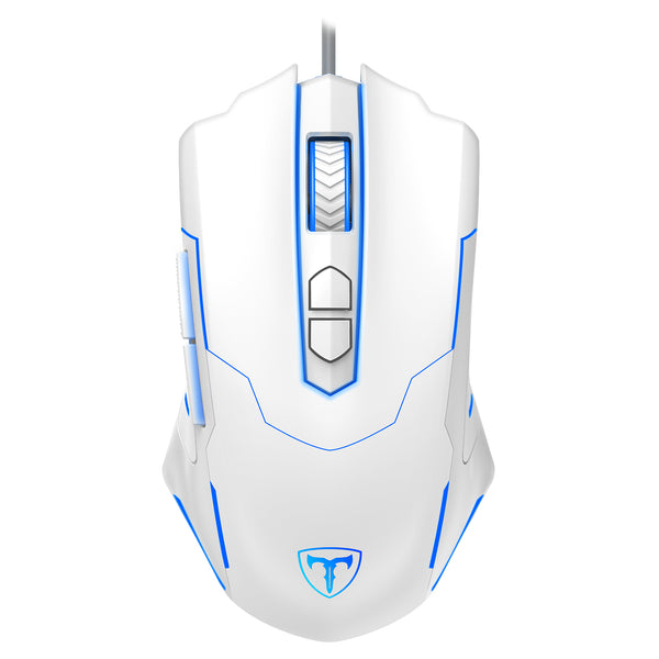 Ergonomic PC Gaming Mice with 16 Million Colors RGB Backlight (White)