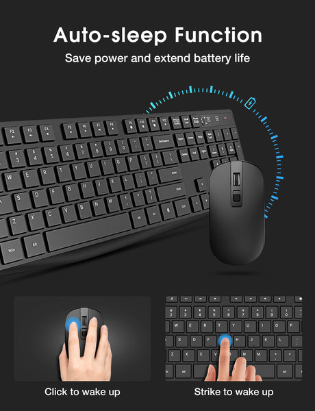 Wireless Keyboard and Mouse Combo Black