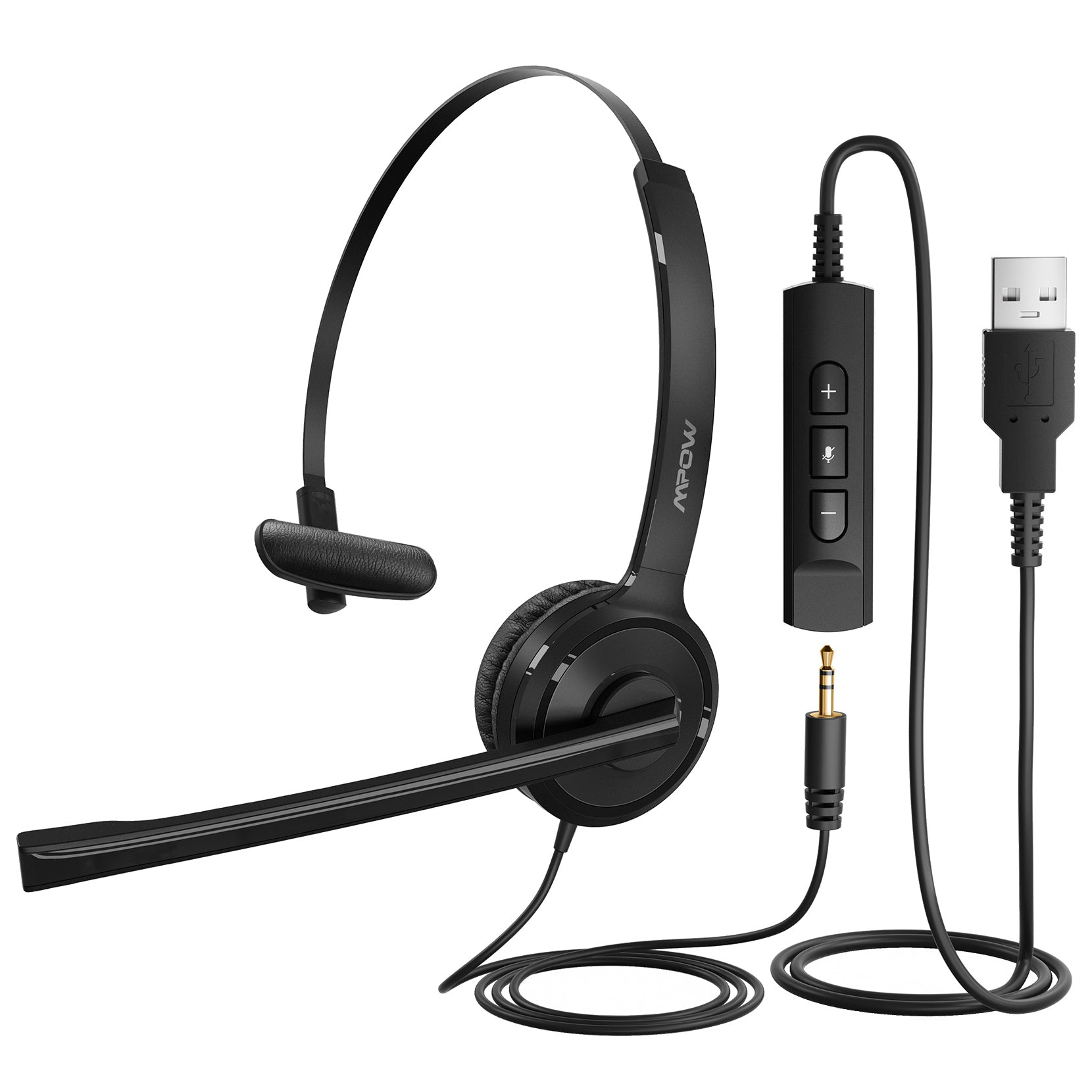 Mpow BH459A Single-sided 2.5mm & USB Headset with Microphone