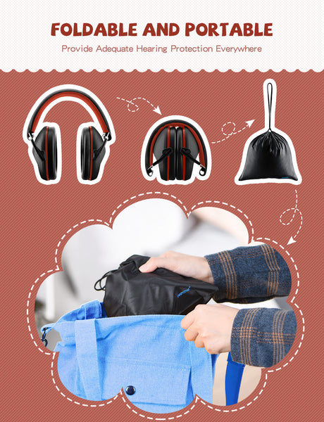 MPOW HP068A Kids Ear Defenders with Carrying Bag, SNR 29dB