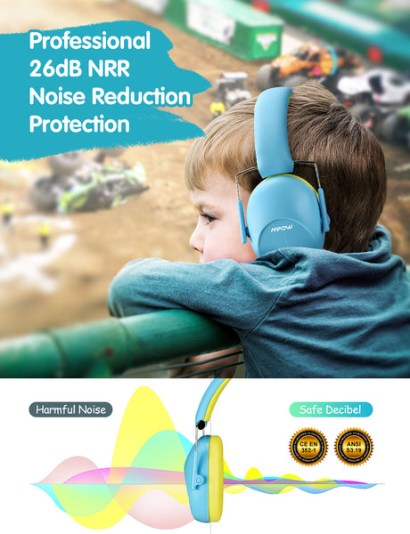 MPOW HP132A Kids Ear Protection Safety Ear Muffs, Adjustable, 26dB NRR
