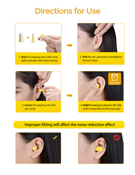 MPOW HP133A Ultra Soft Foam Earplugs, 60 Pairs, 38dB SNR