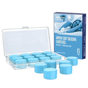 MPOW HP138A Ear Plugs 6 Pairs, Super Soft Silicone Ear Plugs, 28dB SNR