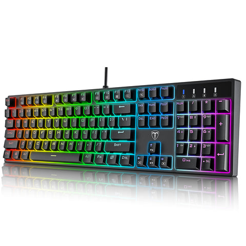 VICTSING Mechanical Gaming Keyboard, Wired Keyboard with 20 True RGB Backlit Modes, 100% Anti-ghosting Keyboard with Blue Switches for Windows PC/MAC Games