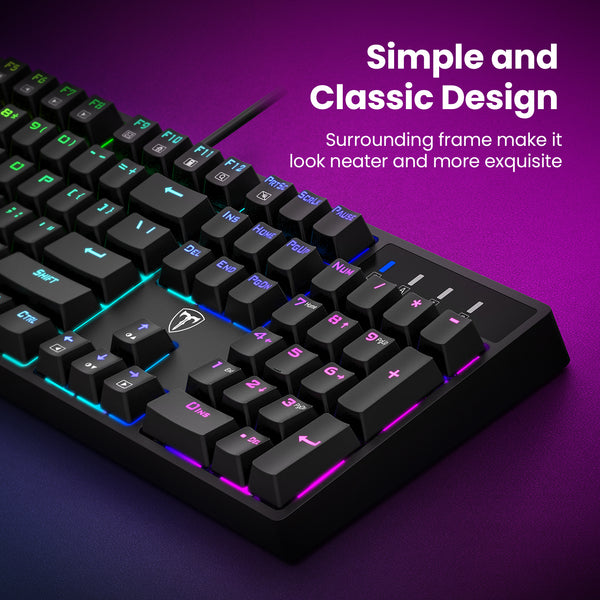 VICTSING Mechanical Gaming Keyboard, Wired Keyboard with 20 True RGB Backlit Modes, 100% Anti-ghosting Keyboard with Blue Switches for Windows PC/MAC Games