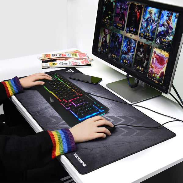 VicTsing Wide&Long Gaming Mouse Mat with Super Large Size (800×400×2.5mm/31.5×15.75×0.12inch), 2.5mm Ultra Thick Extended Mouse Pad-US07