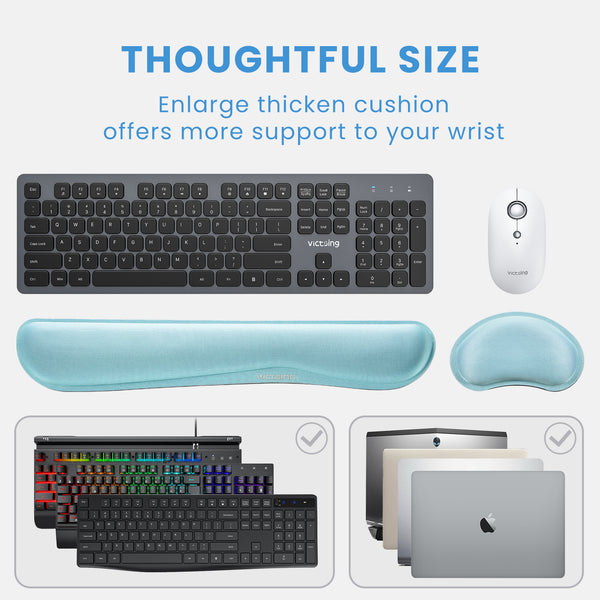 VicTsing Memory Foam Set Keyboard Wrist Rest Pad and Mouse Wrist Rest Support for Easy Typing and Wrist Pain Relief-US07