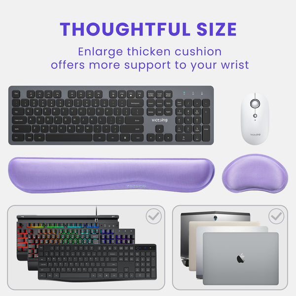 VicTsing Memory Foam Set Keyboard Wrist Rest Pad and Mouse Wrist Rest Support for Easy Typing and Wrist Pain Relief-US07