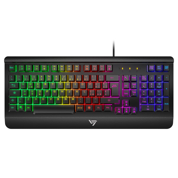 VictSing Wired Gaming All-Metal Panel Computer Keyboard Black