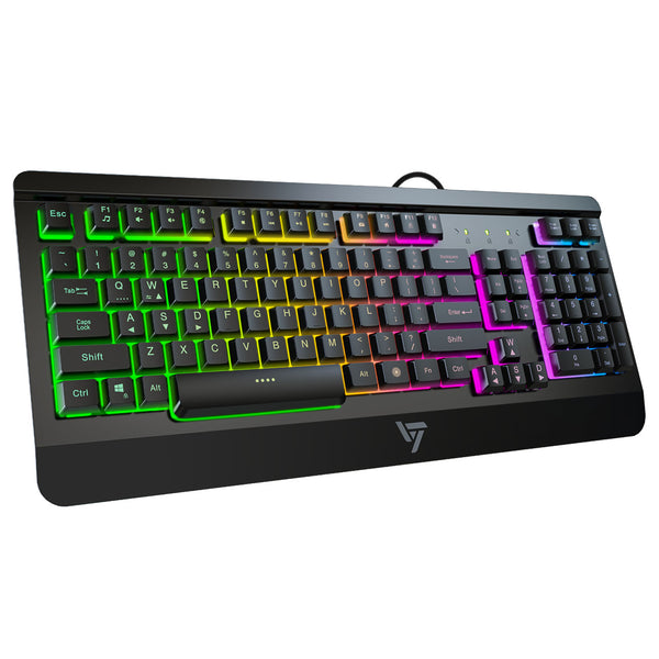 VictSing Wired Gaming All-Metal Panel Computer Keyboard Black