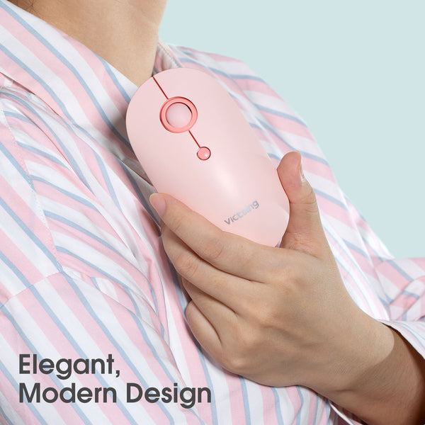 VictSing Slim Wireless Mouse Pink