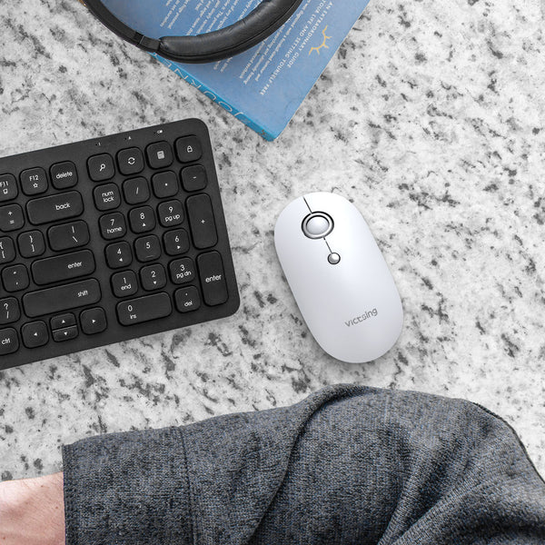 VictSing Slim Wireless Mouse White
