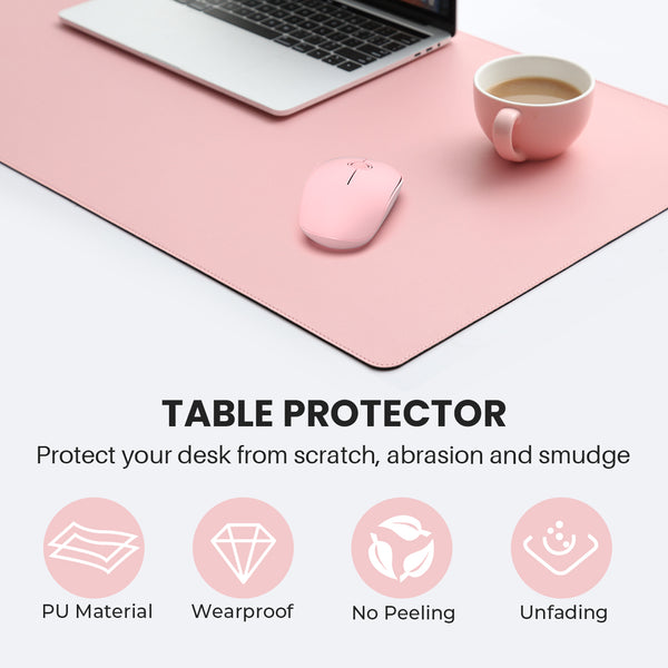 VictSing Dual-sided Desk Pad, PU Leather Mouse Pad 35.4" x 17" with Stitched Edges-US07