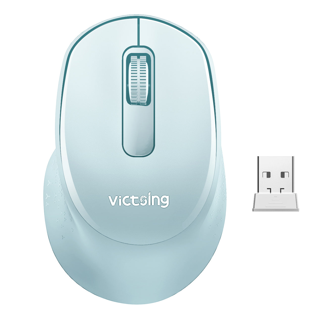 VicTsing Mini Ergonomic Wireless Mouse, Mint Green