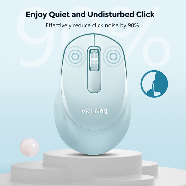 VicTsing Mini Ergonomic Wireless Mouse, Mint Green