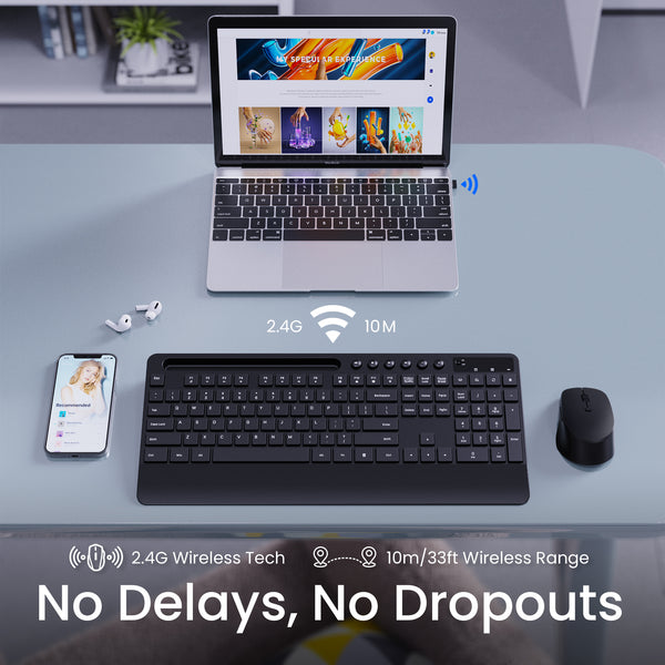 PC321 Ergonomic Wireless Keyboard Mouse Combo