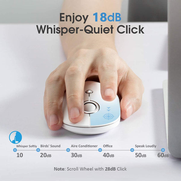 VictSing Slim Wireless Mouse White