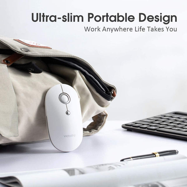 VictSing Slim Wireless Mouse White