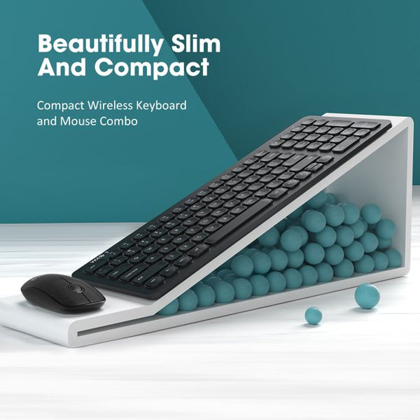 Victsing Compact Wireless Keyboard and Mouse Combo